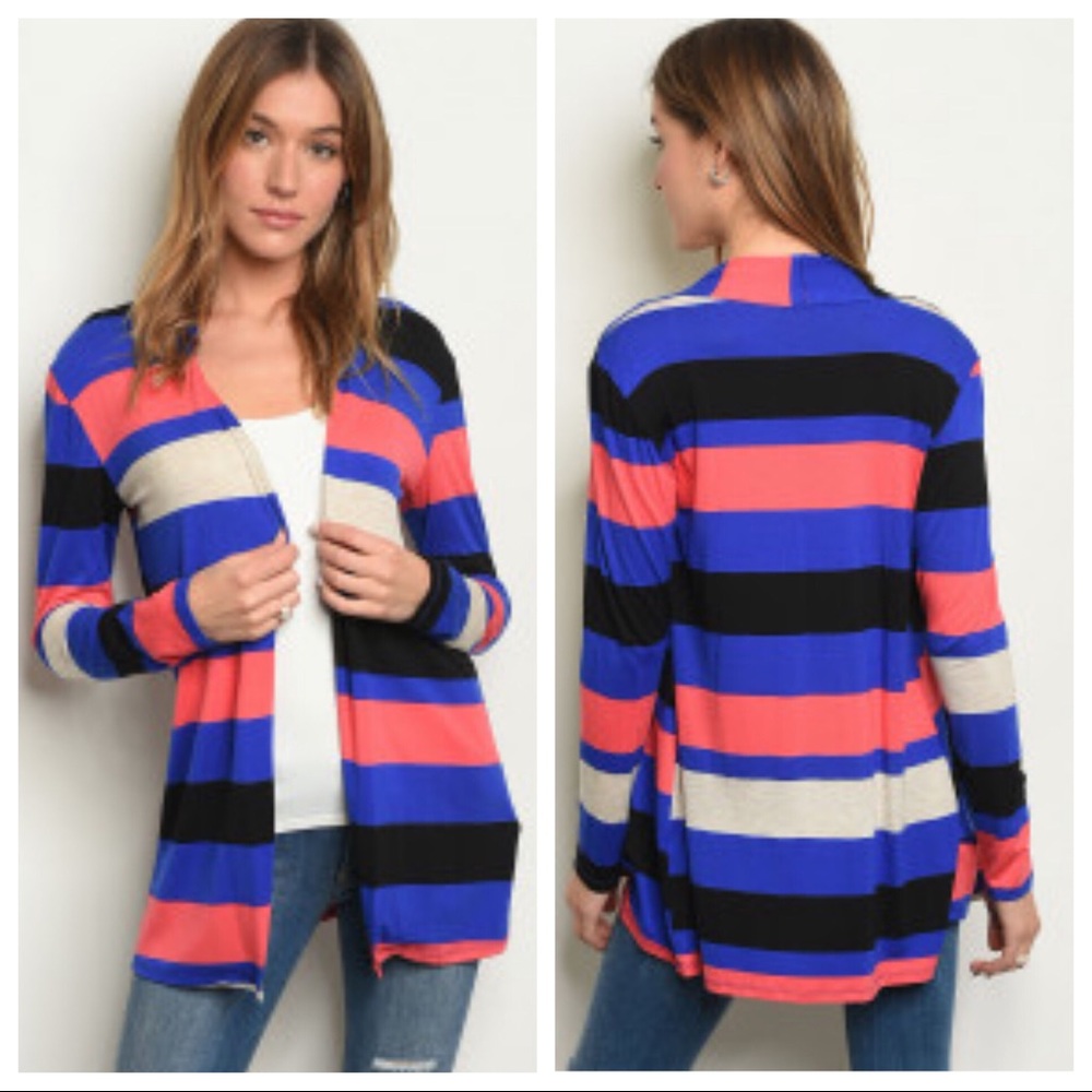 ♥️1 SM LEFT♥️Striped Open Front Cardigan - Picture 6 of 6